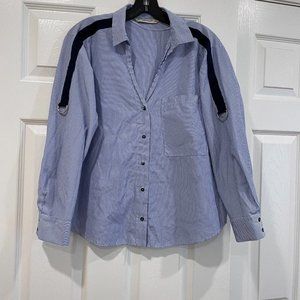 Zara Oversized Navy Striped Shirt (Retail: $50)